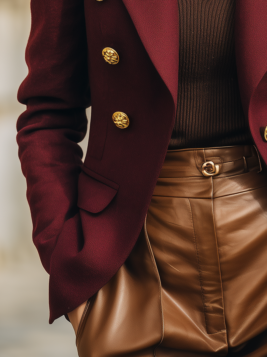 Vintage Fashion Gold Button Blazer